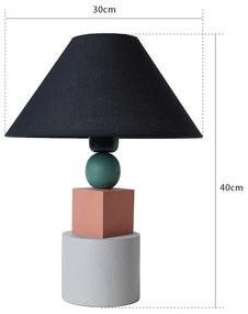 Czarna lampa stołowa z metalowym kloszem (wysokość 40 cm) Rila – Opviq lights