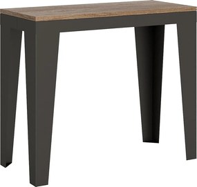 Konsola rozkładana 90x40/196 cm Flame Small Evolution Dąb naturalny rama w kolorze Antracytu