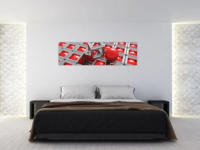 Obraz - 3D metaliczna abstrakcja (170x50 cm)