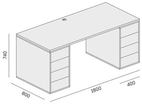 PLAN Zestaw BLOCK B03, biały/grafitowy