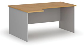 Biurko narożne PRIMO GRAY, 1600 x 1200 mm, lewe, szary/buk