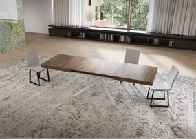 Stół rozkładany Niket orzechowy 160/244x80 cm z białymi nogami