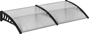 Outsunny Osłona nad drzwi, Ochrona przed deszczem, wiatrem i gradem, Poliwęglan, Aluminium, 200 x 96 x 27 cm, Czarna