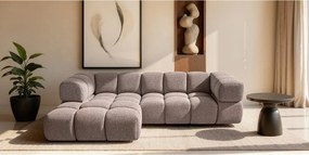 Narożnik w kształcie L Averro, tkanina Puente, Purpurowy, Lewy