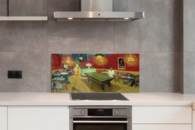 Szklany Panel Sztuka nocna kawiarnia