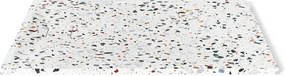 Brodzik do postawienia lub zabudowy, ultrapłaski,z możliwością przycięcia, z żywicy SMC - Efekt białego terrazzo - 120 x 90 cm - MIRNOSA