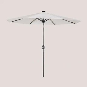 Parasol Z Tkaniny I Stali Z Oświetleniem (ø270 Cm) Uzombras Gardenia Biel - Sklum