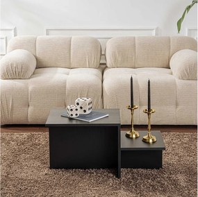 Drewniany stolik kawowy "Harmony" 80 x 40 x 40 cm - Czarne drewno