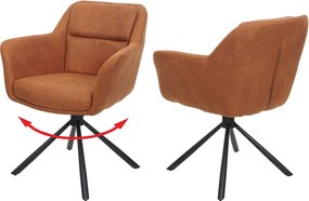 Krzesło do jadalni MCW-K33 (zestaw 2 sztuk),  zamszowy wygląd brązowy