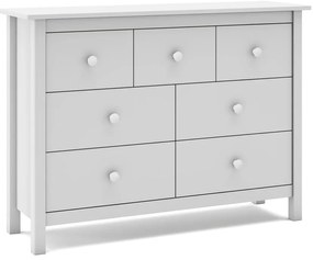 Biała niska komoda dziecięca z drewna sosnowego 110x80 cm Max – Marckeric