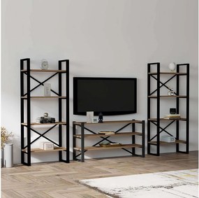 Stojak pod TV – 120 cm x 58,5 cm x 32 cm – orzech – płyta wiórowa pokryta melaminą