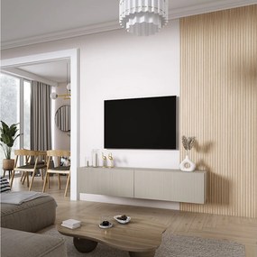 Szafka pod telewizor 170, fronty ryflowane, Kaszmir, 170 × 32 × 33,6 cm