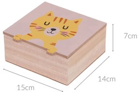 Szkatułka na dziecięce skarby Zwierzątka z łapkami, 15 x 15 x 7 cm