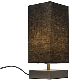 Nowoczesna lampa stołowa czarna ze stalą - Milo Nowoczesny Oswietlenie wewnetrzne