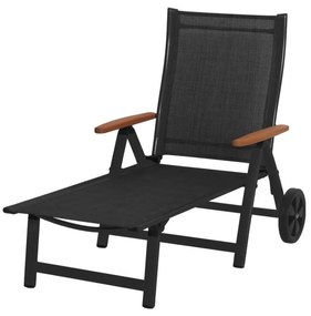 Czarny metalowy leżak ogrodowy Ass Comfort – Sun Garden