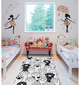 Czarno-biały dywan dziecięcy 80x140 cm Happy Paws – Oyo Concept