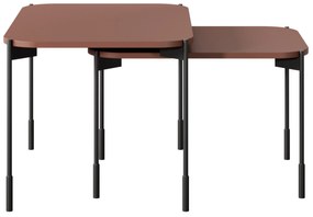 Stolik kawowy Sonatia 60 cm prostokątny na metalowych nogach - burgund