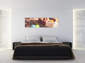 Obraz kawy i makaroników (170x50 cm)