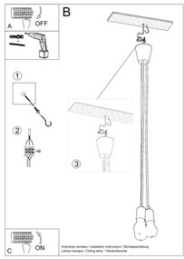 Lampa wisząca DIEGO 3 pomarańczowa SOLLUX  LIGHTING