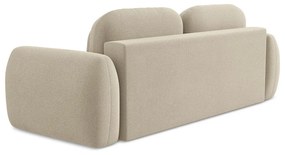 Jasnobrązowa sofa rozkładana z materiału bouclé ze schowkiem 266 cm Pele – Makamii