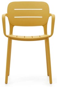 Żółte plastikowe krzesło ogrodowe Morella – Kave Home