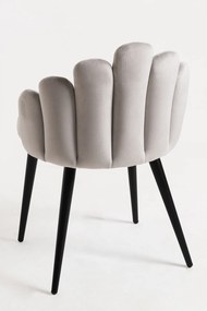 Zestaw 4 Krzese Hand Aksamitne Czarne Nogi