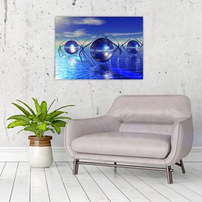 Obraz na szkle abstrakcji - woda (70x50 cm)