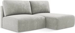 Otwarty Prawy narożnik z funkcją spania - z tkaniny szenilowej - jasny szary - KONA