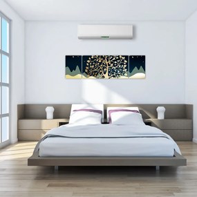 Obraz złotego drzewa (170x50 cm)