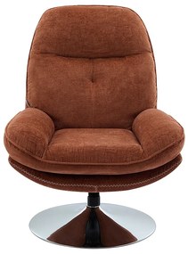 Fotel obrotowy z terakotową teksturowaną tapicerką - ILMACA