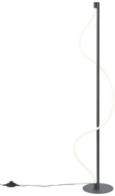 Nowoczesna lampa podłogowa czarna z wbudowaną diodą LED z 3-stopniową regulacją ściemniania - Twirl