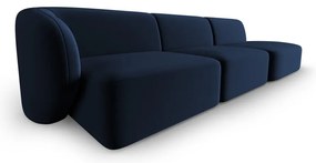 Niebieska aksamitna sofa lewostronna 311 cm Paolo – Milo Casa