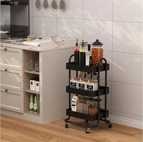 Pojemnik na rolkach czarny 45.9x34x78.7 tron