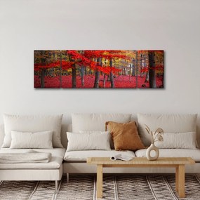 Obraz - Czerwony Las (170x50 cm)