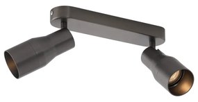 Okrągła lampa sufitowa Stanley, kolor ciemnoszary, oprawa GU10, 50 mm, 2 źródła światła