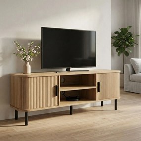 Szafka rtv ryflowana SCAVA, 140 x 40 x 46 cm