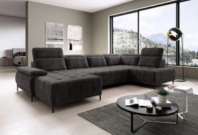 Narożnik FOCUS XL z elektryczną regulacją siedziska Prawostronny w tkaninie Promocyjnej SALVADOR 16 WERSAL