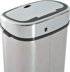 HOMCOM Automatyczny Kosz na śmieci z Czujnikiem Kuchnia Stal Nierdzewna 68L Srebrny