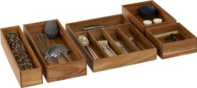 Kwadratowy drewniany organizer TIDY SMART, 15 x 15 x 7 cm