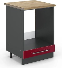 Szafka kuchenna bordowa czerwień wysoki połysk 60x60x82 fame-line
