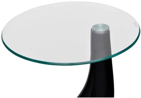 Czarny stolik kawowy w połysku  ze szklanym blatem - Anra 3X