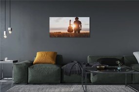 Obraz drukowany na płótnie Ekspresja Gry Na Gitarze