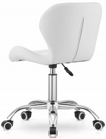 Biały fotel biurowy AVOLA z ekoskóry
