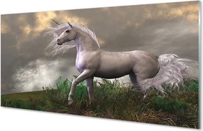 Szkło do Kuchni na Ścianę Magiczny Jednorożec w Obłokach