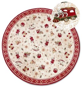 Czerwony okrągły dywan z mieszanki bawełny ze świątecznym motywem ø 160 cm Toy's Delight Red Christmas – Villeroy&amp;Boch