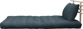 Sofa rozkładana z niebieskim obiciem Karup Design Shin Sano Natural/Petrol Blue