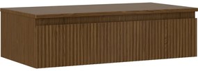 Mexen Rivel szafka łazienkowa podumywalkowa 90 cm z blatem, 1 szuflada, ryflowana , orzech - 91A20-09023-1-BFC86