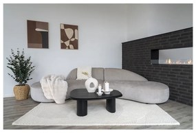 Czarny stolik z blatem w dekorze jesionu 78x96 cm Tirano – House Nordic