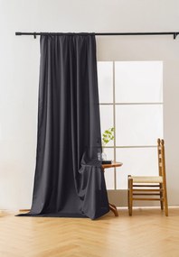 Ciemnoszara zasłona OXFORD 140x250 cm Zawieszanie: Taśma z wiązaniami