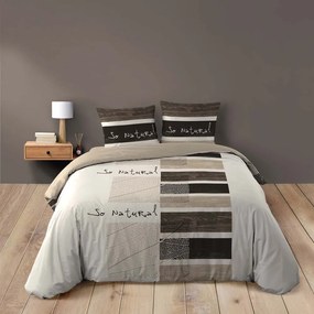 Brązowa bawełniana pościel dwuosobowa 200x200 cm So Natural – douceur d'intérieur